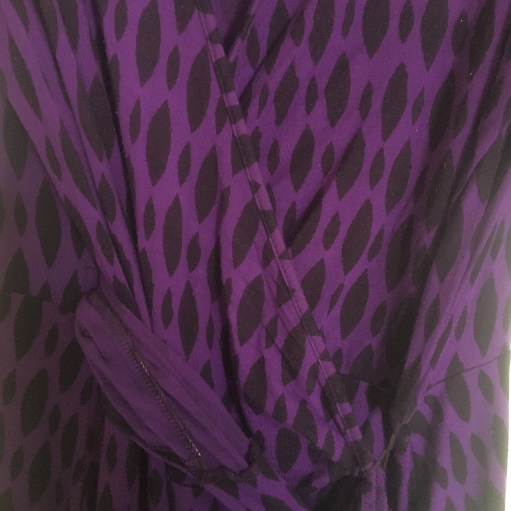 Purple w/Black Diamonds Banana Republic Wrap Dress